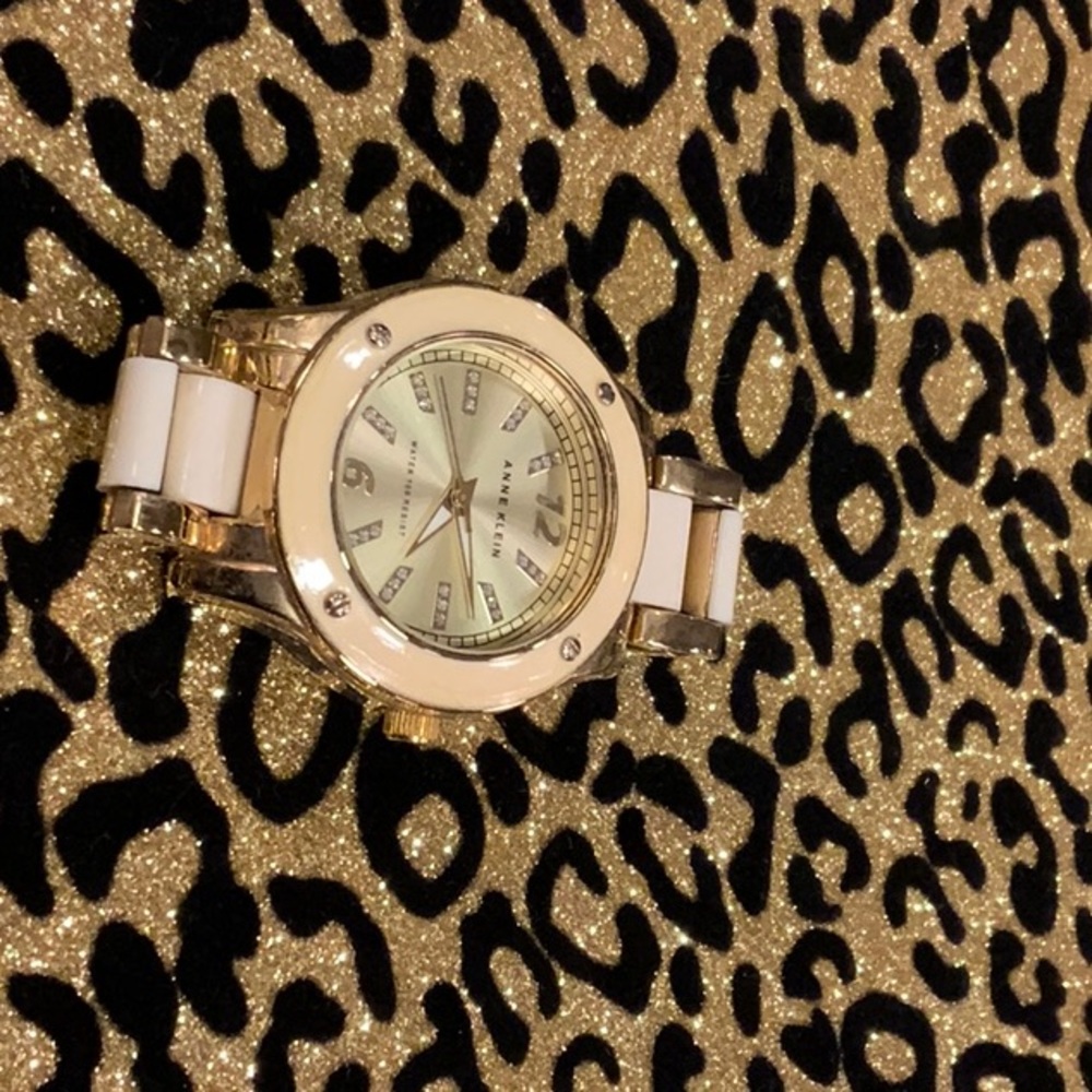 Anne Klein Gold plated with white watch. Pre-owned
